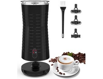 Morpilot 4 in 1 elektrische melkopschuimer, automatische warm- en koud schuimmachine en melkverwarmer voor latte, cappuccino, macchiatos, 240ml 400W
