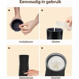 Morpilot 4 in 1 elektrische melkopschuimer, automatische warm- en koud schuimmachine en melkverwarmer voor latte, cappuccino, macchiatos, 240ml 400W