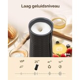 Morpilot 4 in 1 elektrische melkopschuimer, automatische warm- en koud schuimmachine en melkverwarmer voor latte, cappuccino, macchiatos, 240ml 400W