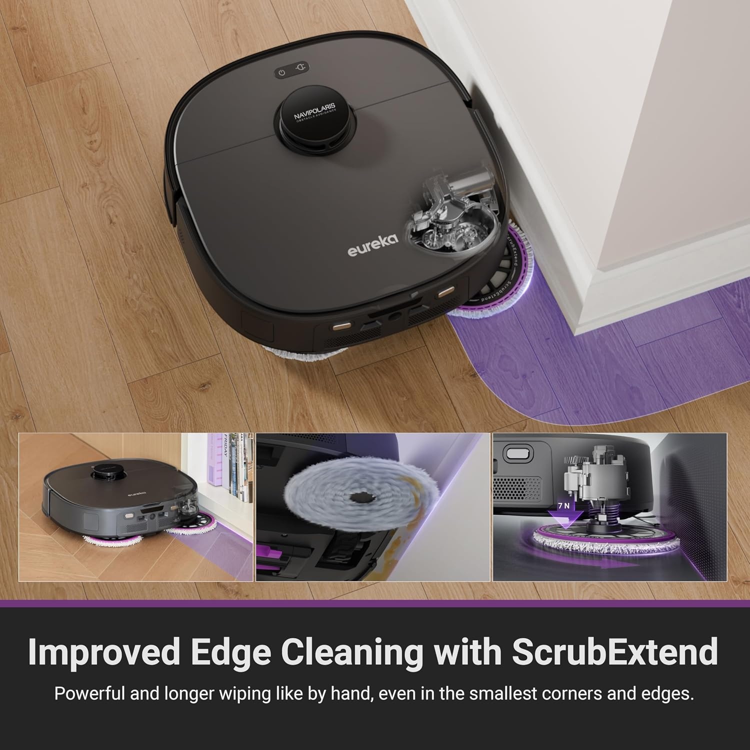 EUREKA J15 Pro Ultra Robotstofzuiger - 16200Pa - Zwart - Met Zelfreinigend Station