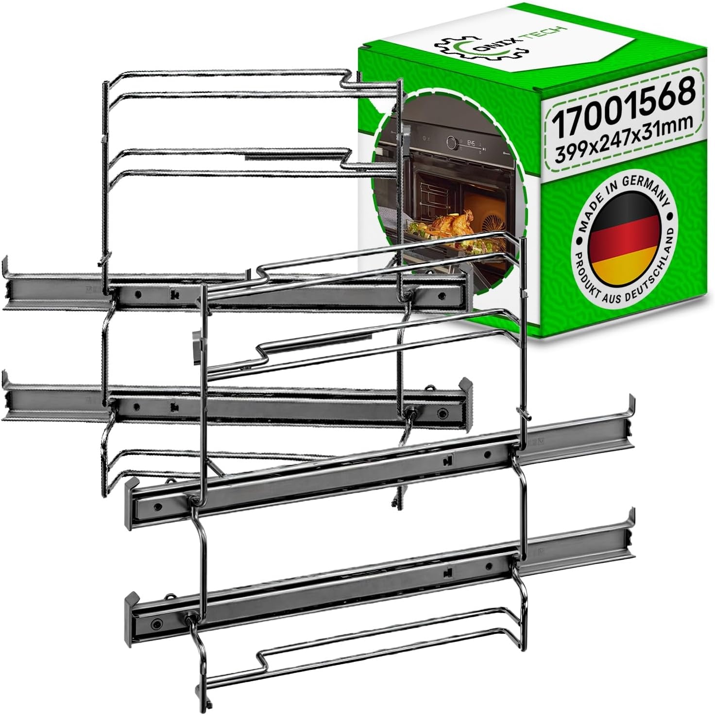 Rails telescopische oven 2 niveaus 17001568 voor Bosch - Made in Germany