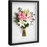Fotolijst om te vullen, 40 x 50 cm, houten rechthoekige lijst, met transparante acrylplaat, 3D-objectlijst dieper, 3D-objectlijst, voor objecten, bruiloftsboeket, doe-het-zelf kunstwerken, zwart - Maat 40x50cm-Schwarz