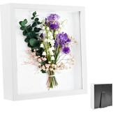 Fotolijst om te vullen, 40 x 50 cm, houten rechthoekige lijst, met transparante acrylplaat, 3D-objectlijst dieper, 3D-objectlijst, voor objecten, bruiloftsboeket, doe-het-zelf kunstwerken, zwart - Maat 40x50cm-Schwarz