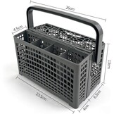 Universele Bestekmand Voor Vaatwasser, 2-in-1 Universele Bestekmand, 23,5 x (8,2 + 4) x 13 cm, Stabiele Steekverbinding, Deelbaar, Met Inklapbare Handgreep