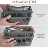 Universele Bestekmand Voor Vaatwasser, 2-in-1 Universele Bestekmand, 23,5 x (8,2 + 4) x 13 cm, Stabiele Steekverbinding, Deelbaar, Met Inklapbare Handgreep
