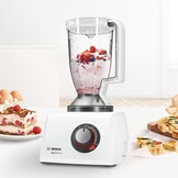 Bosch, MultiTalent 8 foodprocessor, waveCut-mes, SmartStorage, mixeropzetstuk, blenderkan, 1000 Watt, 45 functies, MC812W501, wit