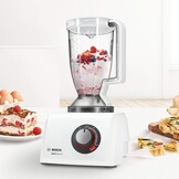 Bosch, MultiTalent 8 foodprocessor, waveCut-mes, SmartStorage, mixeropzetstuk, blenderkan, 1000 Watt, 45 functies, MC812W501, wit