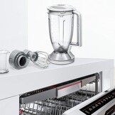 Bosch, MultiTalent 8 foodprocessor, waveCut-mes, SmartStorage, mixeropzetstuk, blenderkan, 1000 Watt, 45 functies, MC812W501, wit