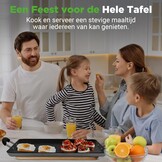 NutriChef Dubbele Branders Griddle – Anti-aanbak Bakplaat voor Gasfornuis, Vaatwasmachinebestendig, Hittebestendige Handgrepen, PFOA-vrij, 51 x 30 cm (Zwart)
