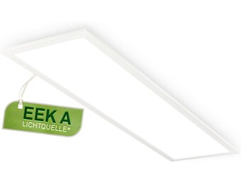 BRILONER - LED plafondlamp, EEK A lichtbron, 13,5W bij 2900lm, vlak, indirect licht, LED lamp, woonkamerlamp, paneel, keukenlamp, ganglamp, 100x25x6 cm, wit - Maat 100 cm