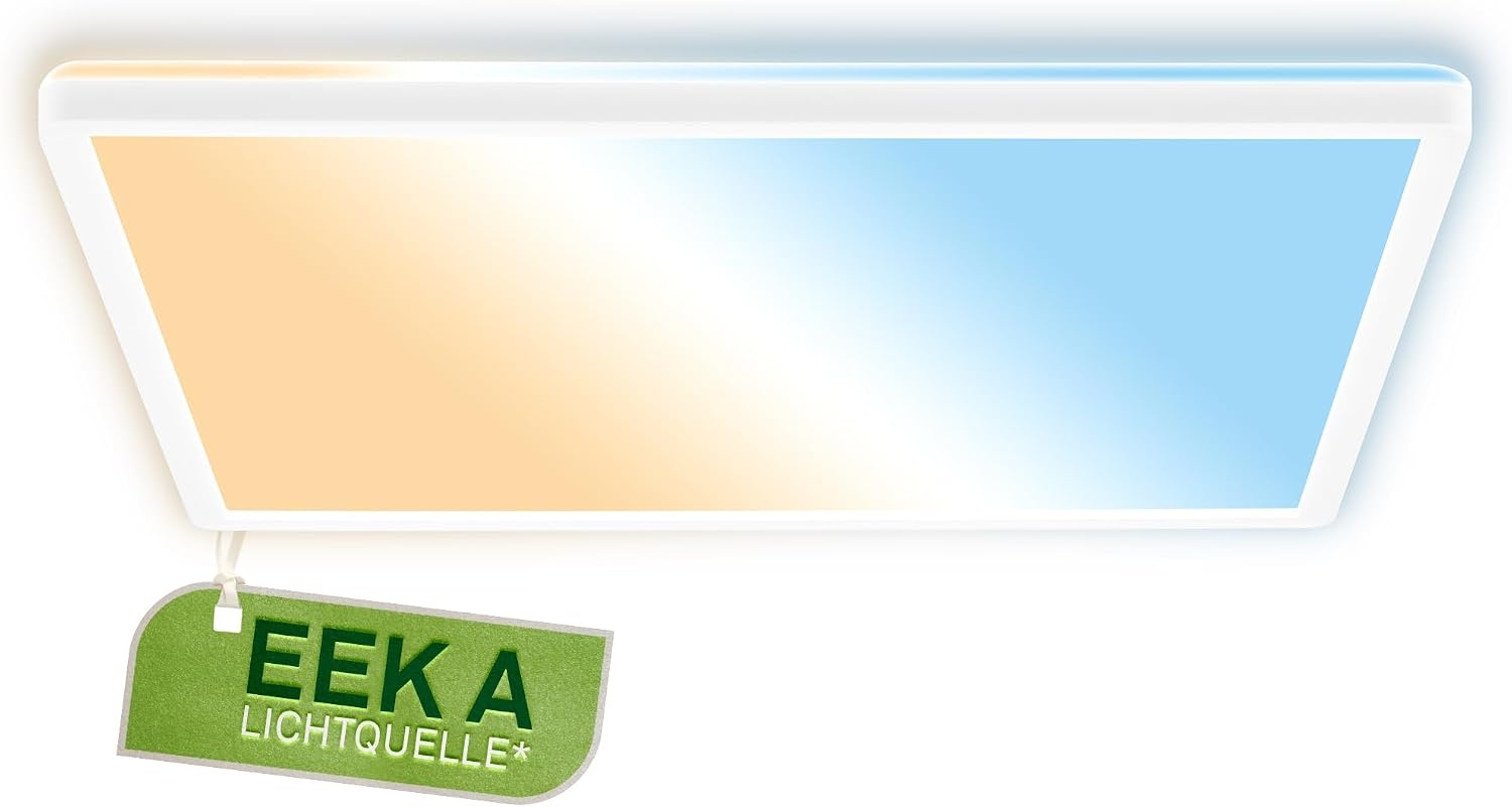 BRILONER - LED plafondlamp, EEK A lichtbron, 13,5W bij 2900lm, vlak, indirect licht, LED lamp, woonkamerlamp, paneel, keukenlamp, ganglamp, 100x25x6 cm, wit - Maat 100 cm