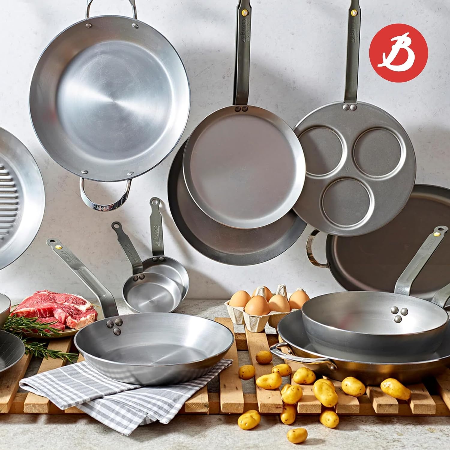 De Buyer Mineral B Crêpepan - Koolstofstaal - 30 cm - Zilver