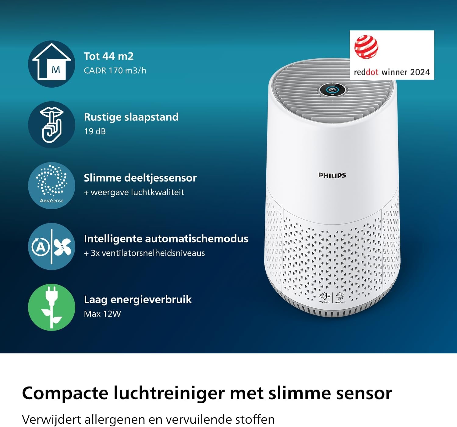 Philips Air Purifier 600 Series Luchtzuiveraar - Tot 44m2 - Wit/Beige