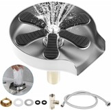 Dyna-Living Roestvrijstalen glaspoeler, automatische glazen spoelbak, kopwasmachine, flessenwasmachine, ingebedde glasafdruiprek voor keukenspoelbak, bar, thuis (pistoolgrijs)