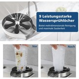 Dyna-Living Roestvrijstalen glaspoeler, automatische glazen spoelbak, kopwasmachine, flessenwasmachine, ingebedde glasafdruiprek voor keukenspoelbak, bar, thuis (pistoolgrijs)