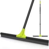TidyBliss Vloerwisser Heavy Duty, 60 cm Rubber Schuim Water Schraper Bezem met 158 cm Lange Steel, Epoxy Wisser Dweil voor het Reinigen van Beton Zwembad Tapijt Garage Dek Douche Raam Buiten Binnen