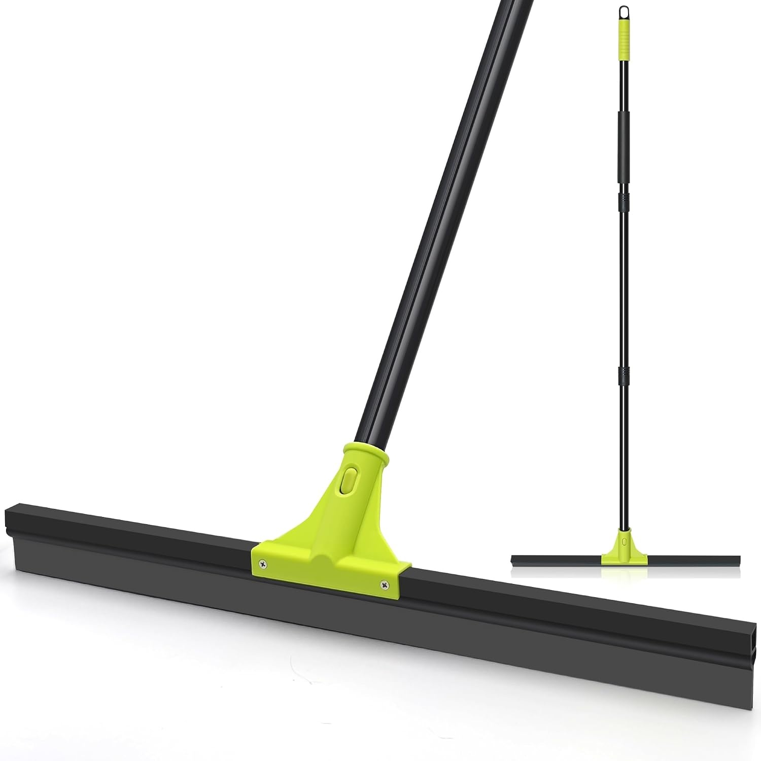 TidyBliss Vloerwisser Heavy Duty, 60 cm Rubber Schuim Water Schraper Bezem met 158 cm Lange Steel, Epoxy Wisser Dweil voor het Reinigen van Beton Zwembad Tapijt Garage Dek Douche Raam Buiten Binnen