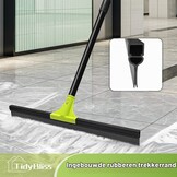 TidyBliss Vloerwisser Heavy Duty, 60 cm Rubber Schuim Water Schraper Bezem met 158 cm Lange Steel, Epoxy Wisser Dweil voor het Reinigen van Beton Zwembad Tapijt Garage Dek Douche Raam Buiten Binnen