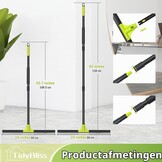 TidyBliss Vloerwisser Heavy Duty, 60 cm Rubber Schuim Water Schraper Bezem met 158 cm Lange Steel, Epoxy Wisser Dweil voor het Reinigen van Beton Zwembad Tapijt Garage Dek Douche Raam Buiten Binnen