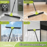 TidyBliss Vloerwisser Heavy Duty, 60 cm Rubber Schuim Water Schraper Bezem met 158 cm Lange Steel, Epoxy Wisser Dweil voor het Reinigen van Beton Zwembad Tapijt Garage Dek Douche Raam Buiten Binnen