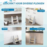 AIYAPLAY 2-traps kruk voor kinderen 3-8 jaar, 20kg, wit hout