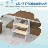 AIYAPLAY 2-traps kruk voor kinderen 3-8 jaar, 20kg, wit hout