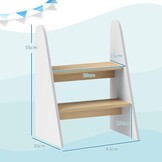 AIYAPLAY 2-traps kruk voor kinderen 3-8 jaar, 20kg, wit hout