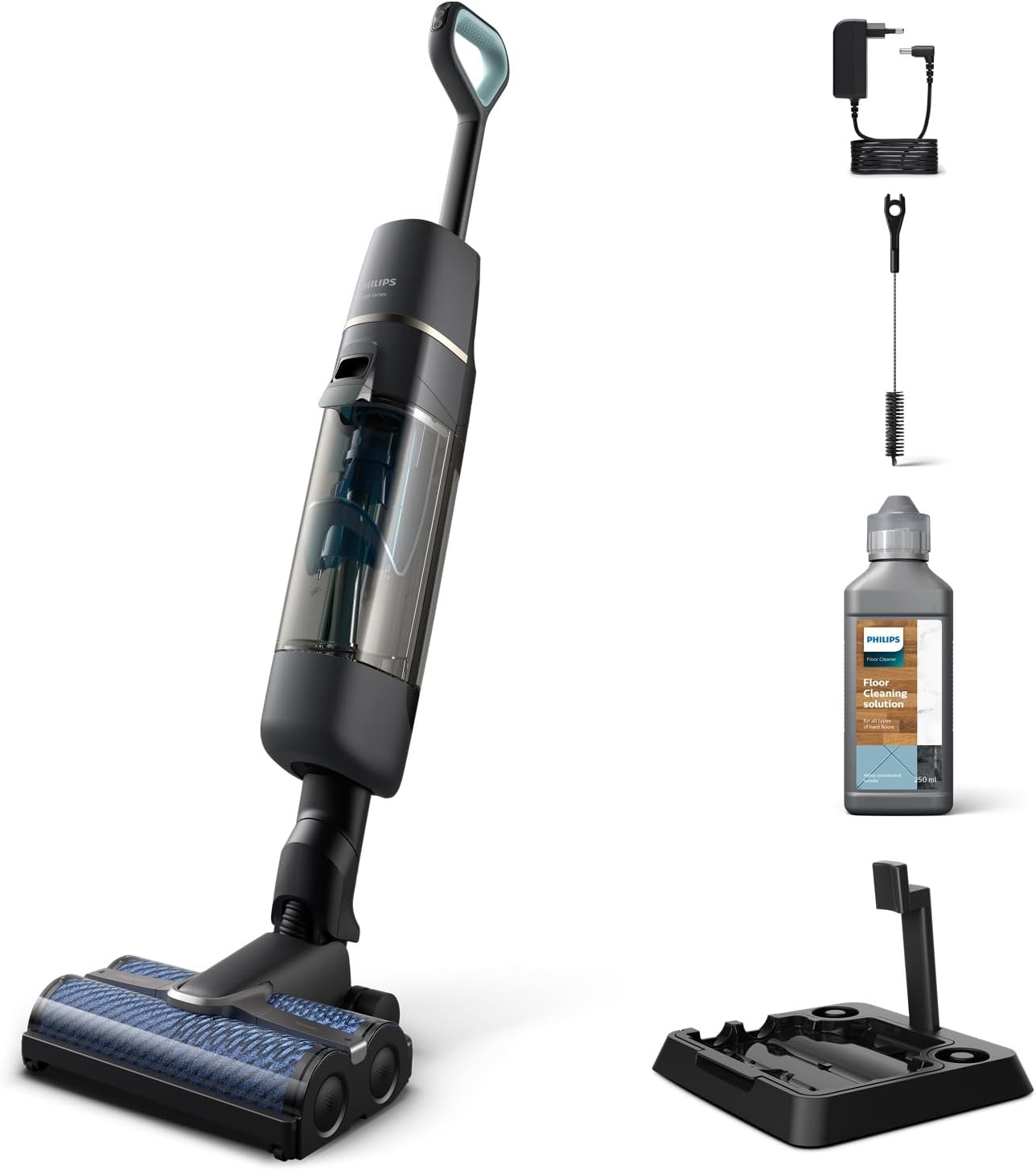 Philips AquaTrio 7000 Series XW7110/01 Draadloze Stofzuiger en Dweil - Antraciet/Champagne