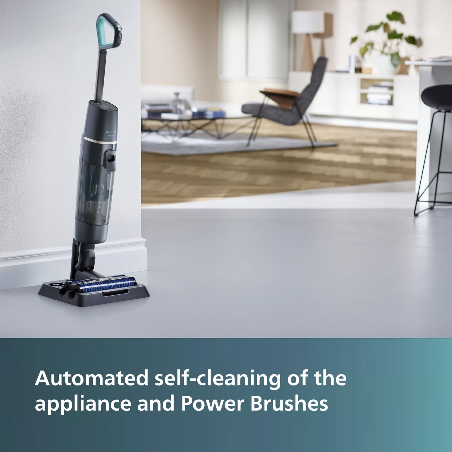 Philips AquaTrio 7000 Series XW7110/01 Draadloze Stofzuiger en Dweil - Antraciet/Champagne