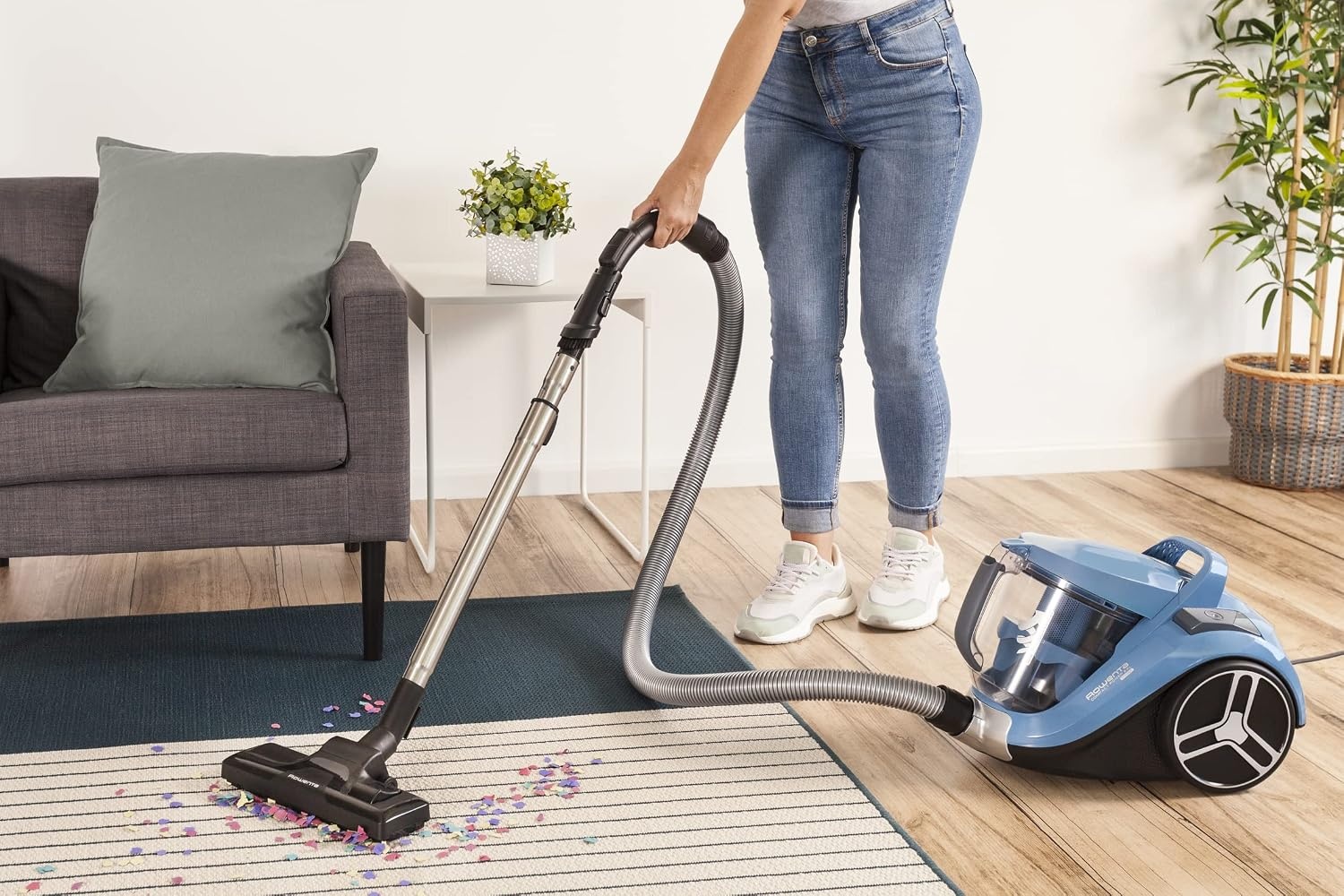 Rowenta Compact Power XXL Stofzuiger zonder zak - 550W - 2,5L - Blauw/Zilver