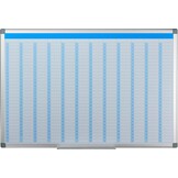 Relaxdays whiteboard planner, jaarplanner, magnetisch, planbord met pennenbakje, kantoor, magneetbord 60 x 90 cm, wit