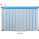 Relaxdays whiteboard planner, jaarplanner, magnetisch, planbord met pennenbakje, kantoor, magneetbord 60 x 90 cm, wit