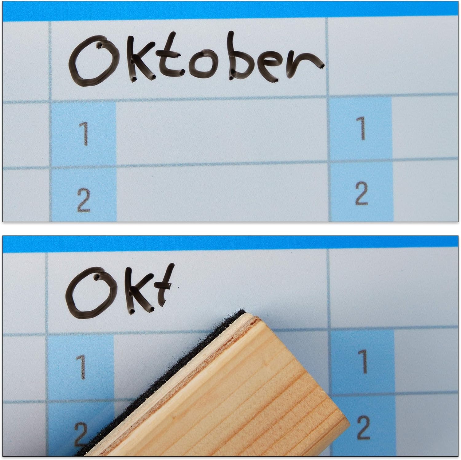 Relaxdays whiteboard planner, jaarplanner, magnetisch, planbord met pennenbakje, kantoor, magneetbord 60 x 90 cm, wit