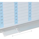 Relaxdays whiteboard planner, jaarplanner, magnetisch, planbord met pennenbakje, kantoor, magneetbord 60 x 90 cm, wit