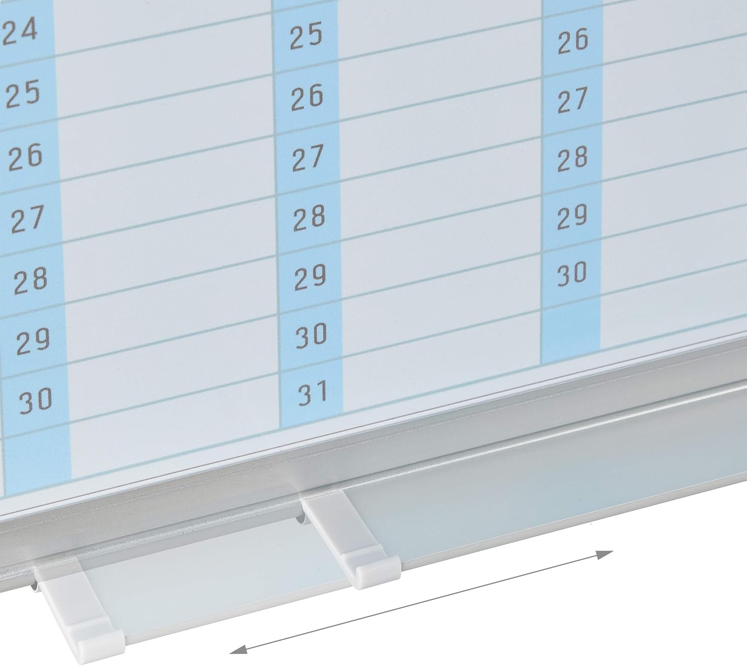 Relaxdays whiteboard planner, jaarplanner, magnetisch, planbord met pennenbakje, kantoor, magneetbord 60 x 90 cm, wit