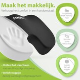 feela. Orthopedisch Zitkussen - Ergonomisch Traagschuim - Stuitbeenondersteuning - Zwart - 45 x 36 x 7 cm
