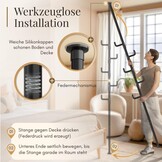 LOBUX Telescopisch Kledingrek - Verstelbaar 110-310 cm - 5 Haken - Zwart