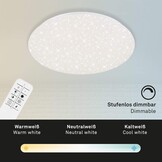 Briloner Leuchten - Led-plafondlamp met sterrendecoratie, plafondlamp dimbaar, kleurtemperatuur instelbaar, 40 W, 4000 lumen, Ø: 49,5 cm. - Maat 48 cm