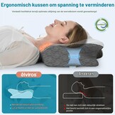 Elviros Orthopedisch Traagschuim Kussen 66x42 cm - Ergonomisch Neksteunkussen Donkergrijs