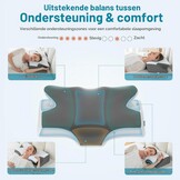 Elviros Orthopedisch Traagschuim Kussen 66x42 cm - Ergonomisch Neksteunkussen Donkergrijs