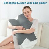 Elviros Orthopedisch Traagschuim Kussen 66x42 cm - Ergonomisch Neksteunkussen Donkergrijs