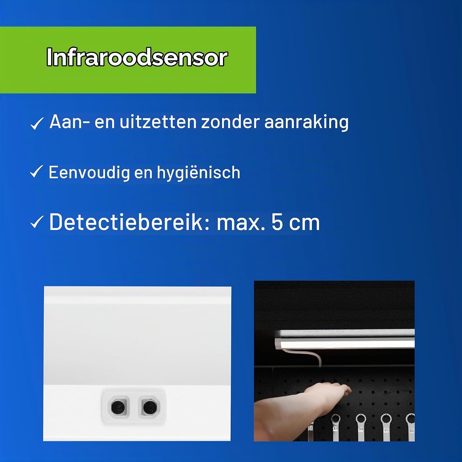 REV LED onderbouwlamp keuken - 60cm, 8W, 680lm, 3000K, dimbaar, wit - Maat 60cm