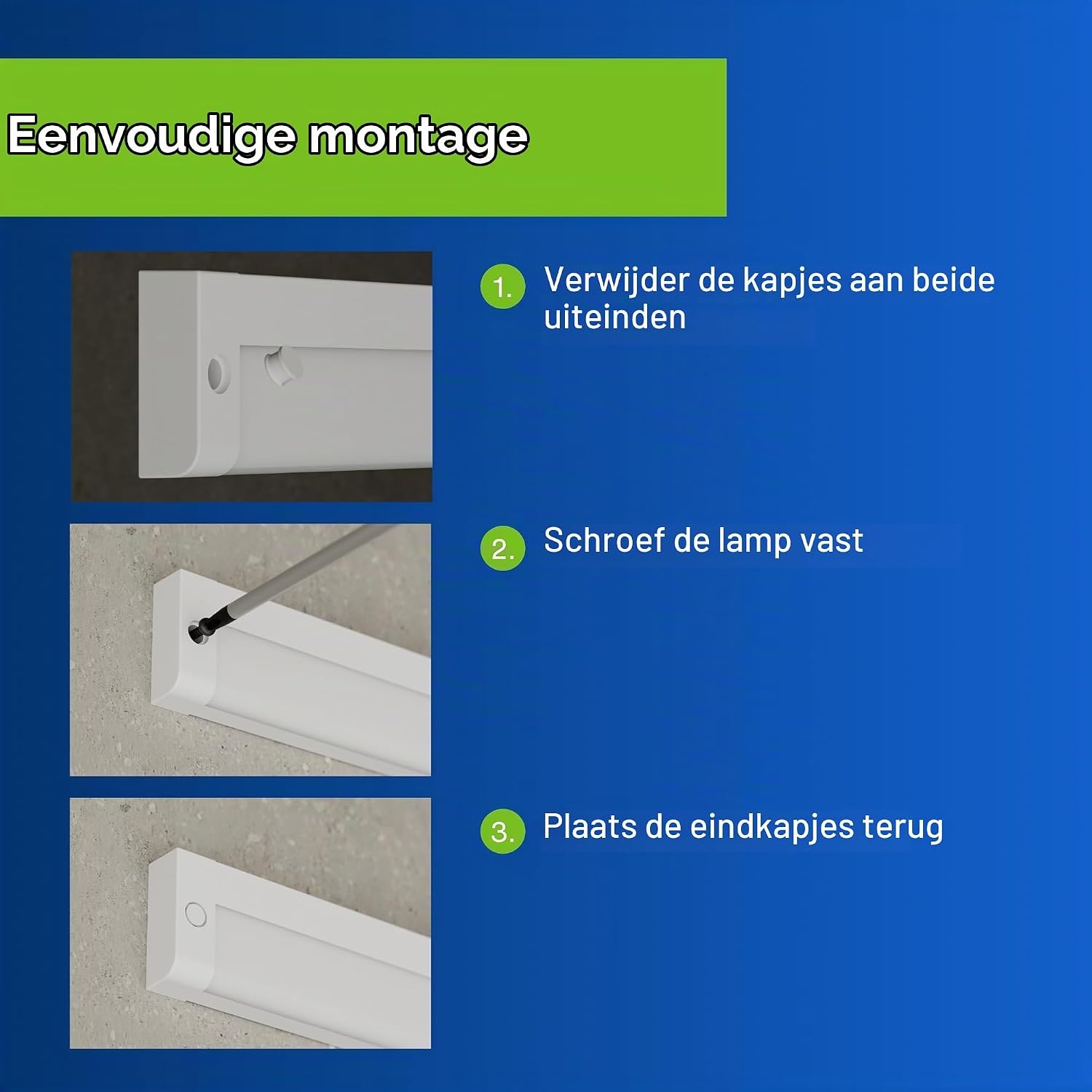 REV LED onderbouwlamp keuken - 60cm, 8W, 680lm, 3000K, dimbaar, wit - Maat 60cm