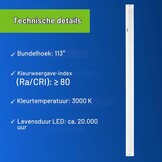 REV LED onderbouwlamp keuken - 60cm, 8W, 680lm, 3000K, dimbaar, wit - Maat 60cm