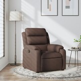 vidaXL Fauteuil verstelbaar stof donkerbruin