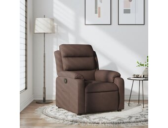 vidaXL Fauteuil verstelbaar stof donkerbruin