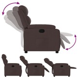 vidaXL Fauteuil verstelbaar stof donkerbruin