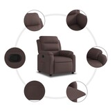 vidaXL Fauteuil verstelbaar stof donkerbruin
