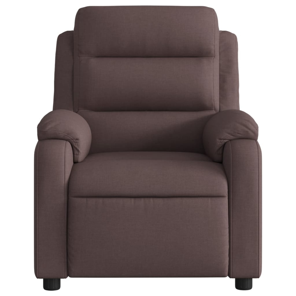vidaXL Fauteuil verstelbaar stof donkerbruin