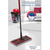 Vileda UltraMax Mopset - Vloerreiniger met Emmer en Uitwringer - Zwart/Rood
